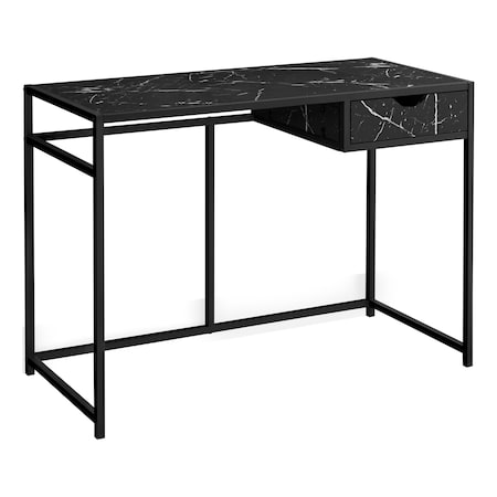 Monarch Specialties Computer Desk, Home Office, Laptop, Storage Drawer, 42"L, Work, Metal, Laminate, Black Marble Look I 7572